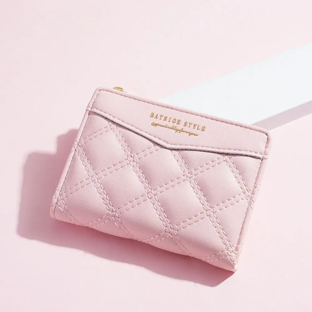 New Embroidery Coin Purse Women Wallet Ladies PU Leather Solid Color Short Wallet Zipper Card Bag Card Holder Student Money Bag