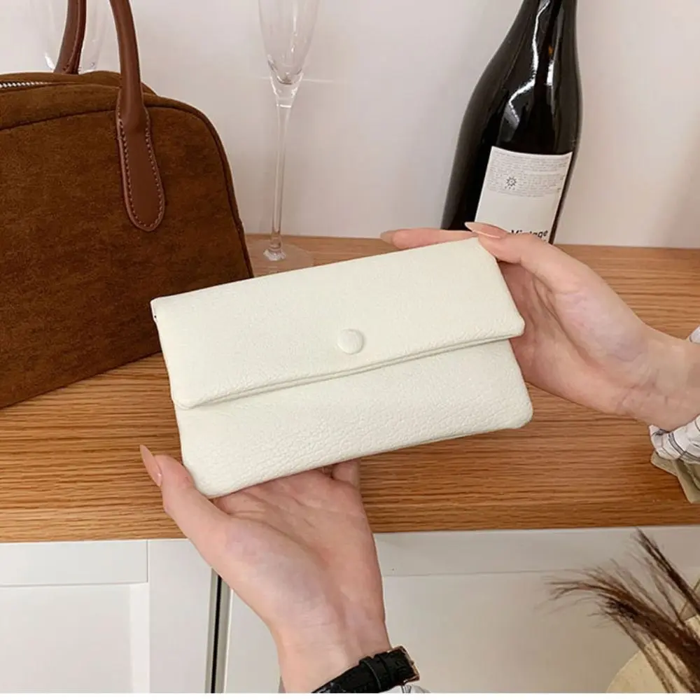 Elegant PU Leather Envelope Wallets Zipper Portable Women Long Clutch Bag Coin Purse Multifunctional Change Bag Outdoor