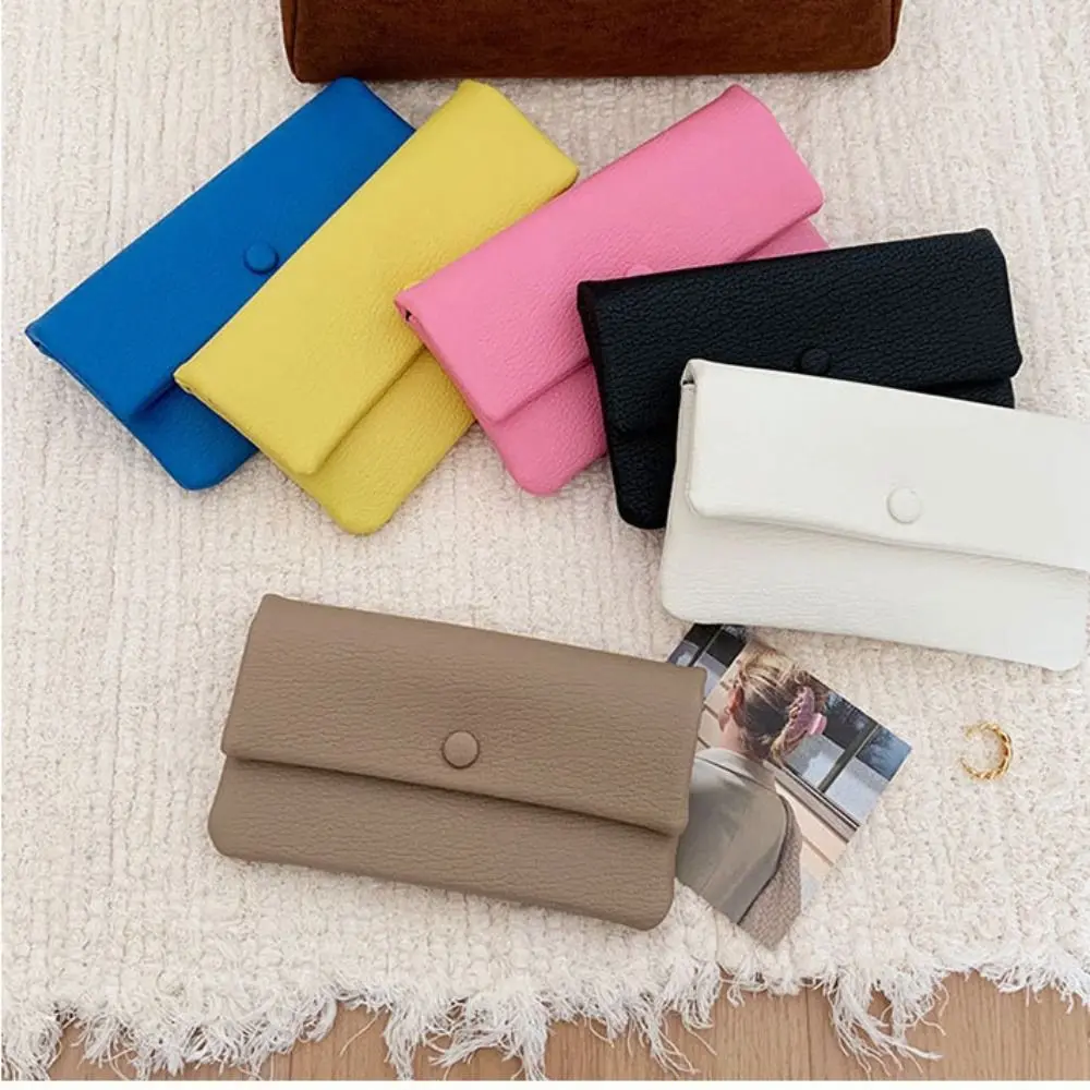 Elegant PU Leather Envelope Wallets Zipper Portable Women Long Clutch Bag Coin Purse Multifunctional Change Bag Outdoor