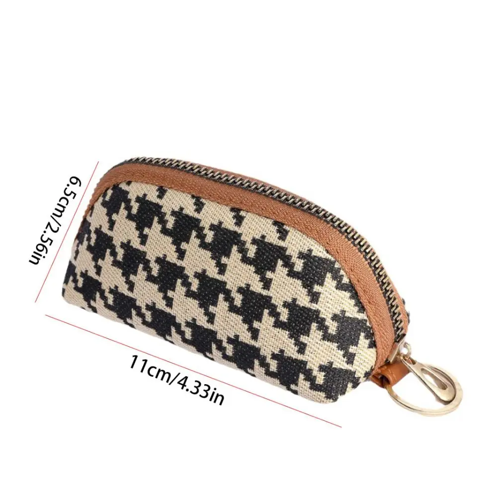 New Houndstooth Wallet Women's Long Canvas Zipper Wallet High Capacity Handbag Korean Fashion Car Key Bag Card Bag Coin Purse 가방