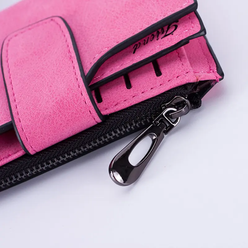 Hot Sale Women's Short Wallets PU Leather Matte Small Casual Coin Purse Zipper Money Bags Hasp Clutch Credit Card Holder Clip