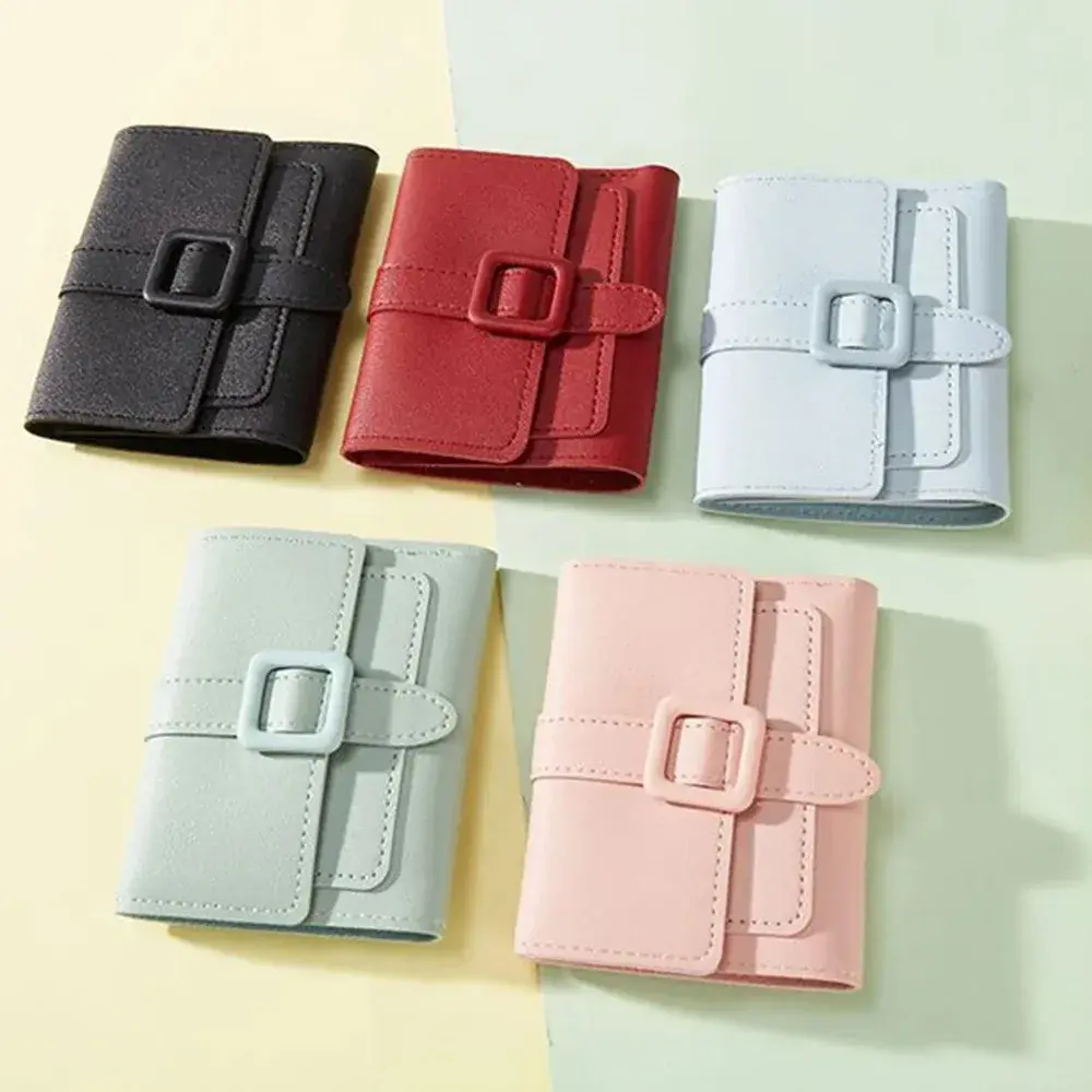 Candy Color Mini Wallets - PU Leather Coin Purse & Card Holder for Women, Compact Design with Solid Construction Бумажник