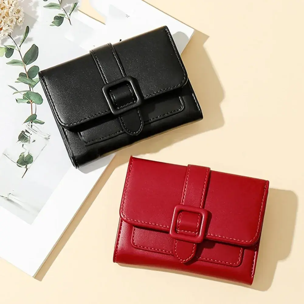 Candy Color Mini Wallets - PU Leather Coin Purse & Card Holder for Women, Compact Design with Solid Construction Бумажник