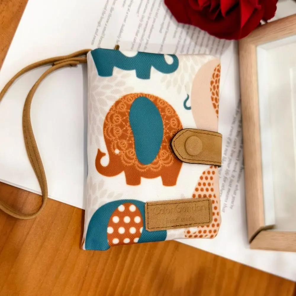 Cute Zipper Hasp Short Wallet PU Leather-Capacity Coin Purse Printing Money Bag Women Girl