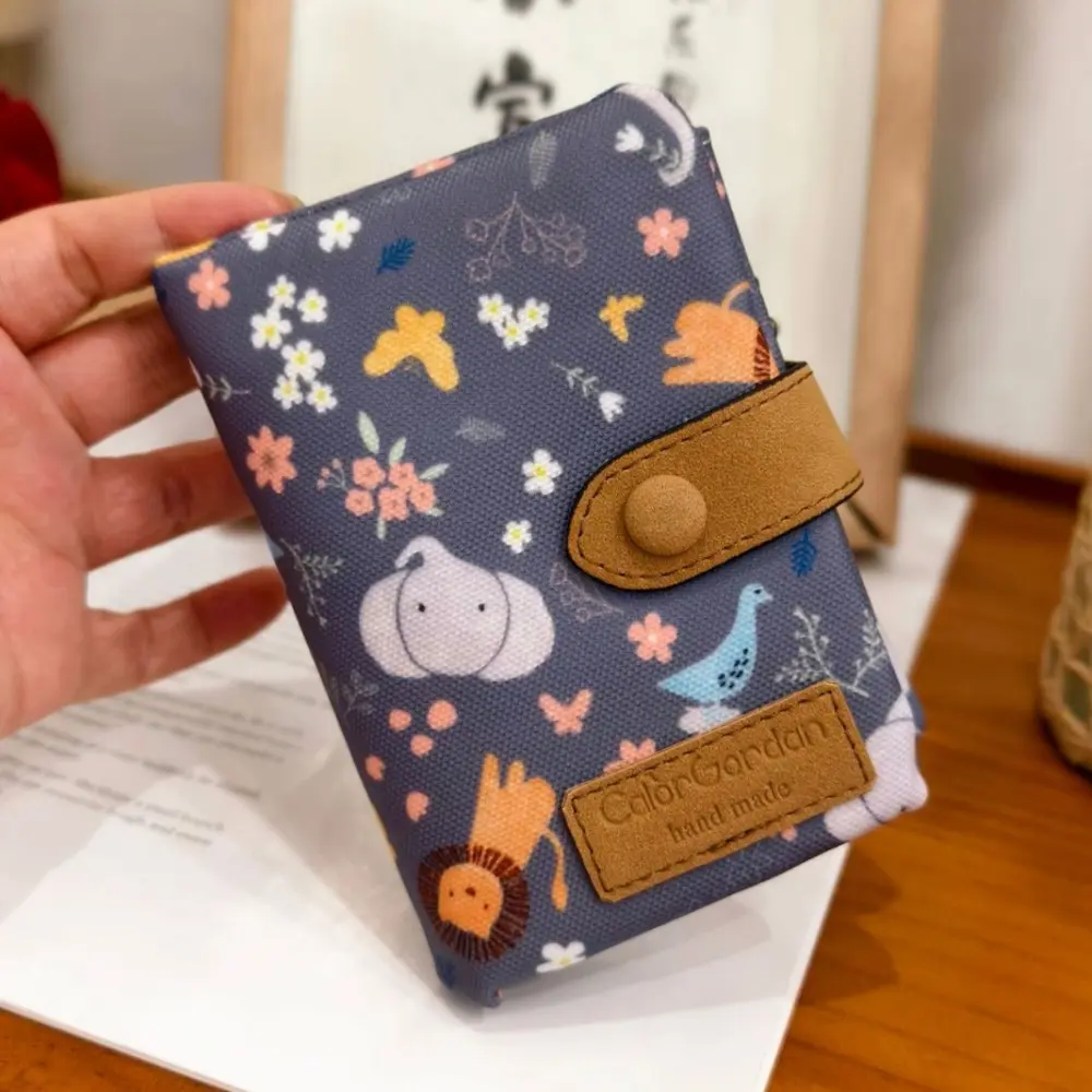 Cute Zipper Hasp Short Wallet Leather-Capacity Printing Money Bag PU Card Holder Women Girl