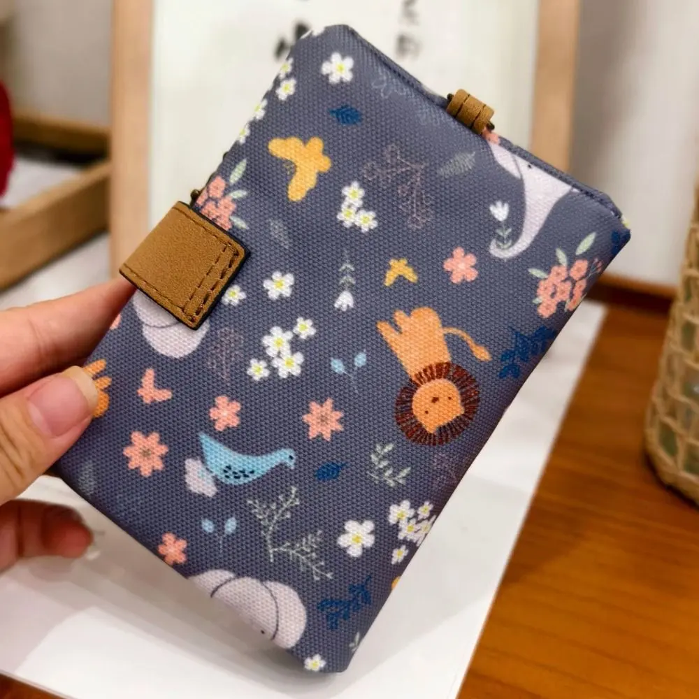Cute Zipper Hasp Short Wallet Leather-Capacity Printing Money Bag PU Card Holder Women Girl