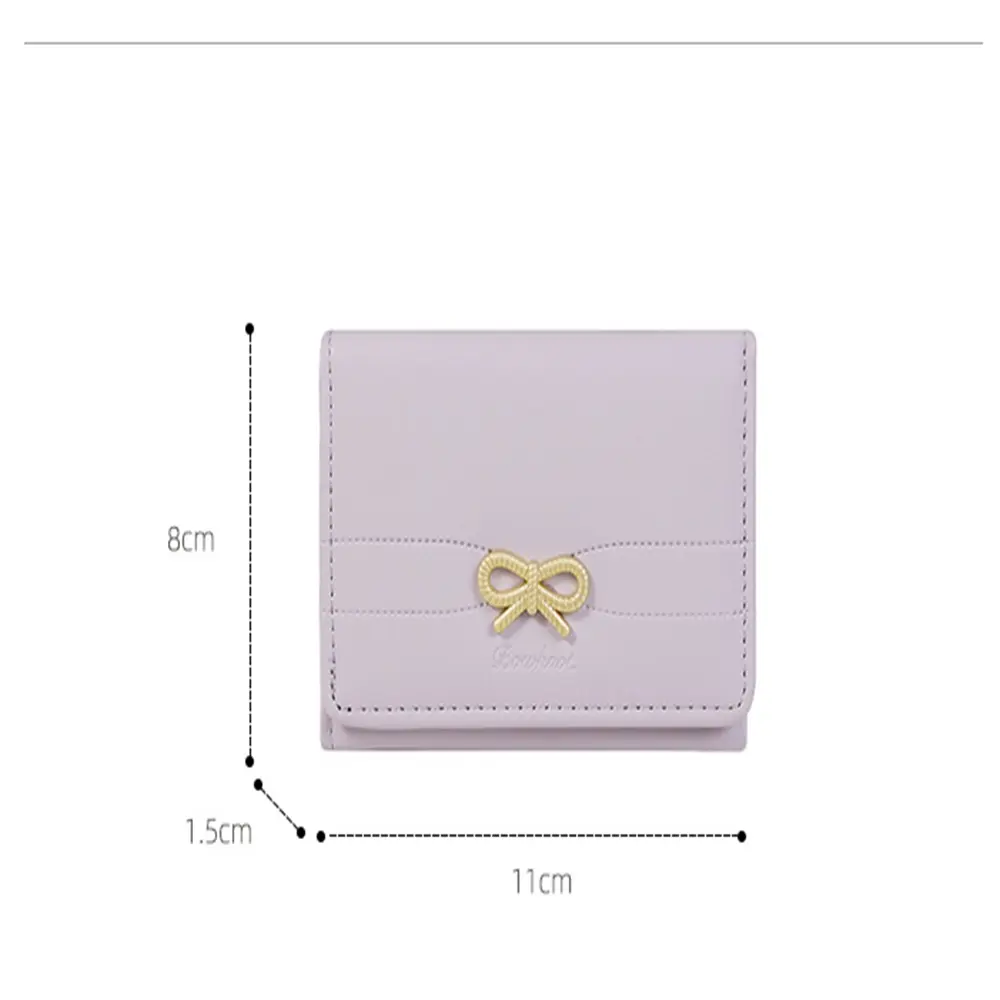 Three-fold Short Wallet Ins Female Student Folding Wallet Girl Cartoon Cute Butterfly Card Women Wallet Card Pack