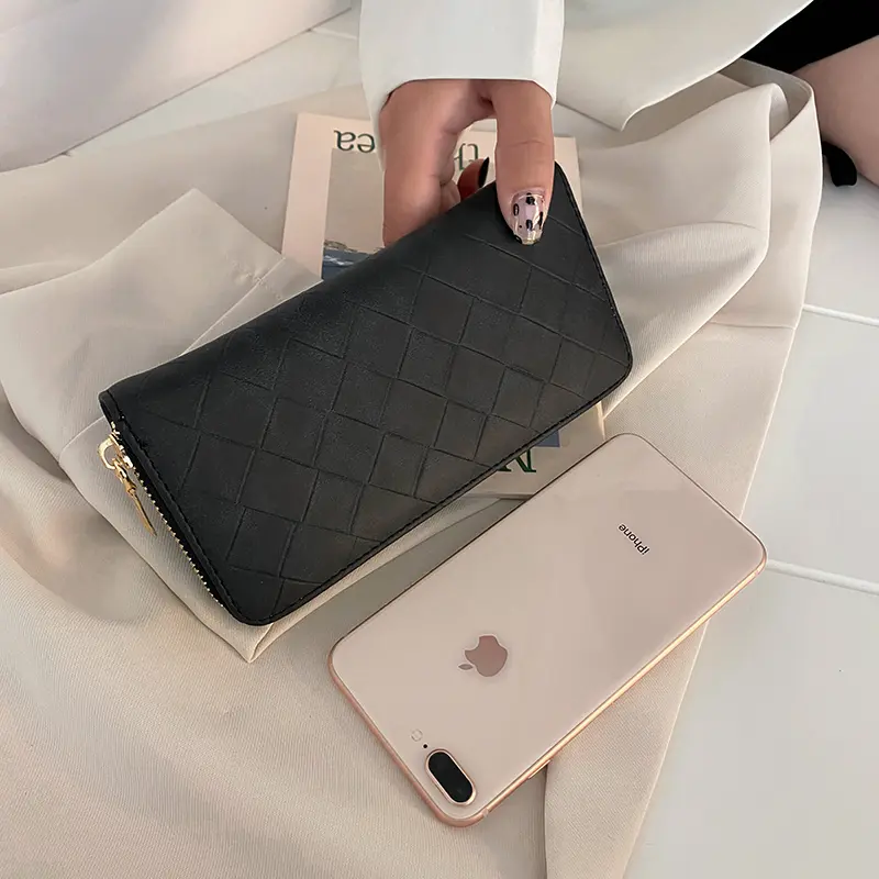 Long Wallet Women Purses Plaid Fashion Coin Purse Card Holder Wallets Female High Quality Clutch Money Bag PU Leather Wallet