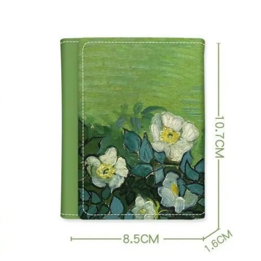 New Wallet for Women Fashion Van Gogh Oil Painting Design Purse Credit Card Bag Female Classic Twice-folded Leather Short Wallet