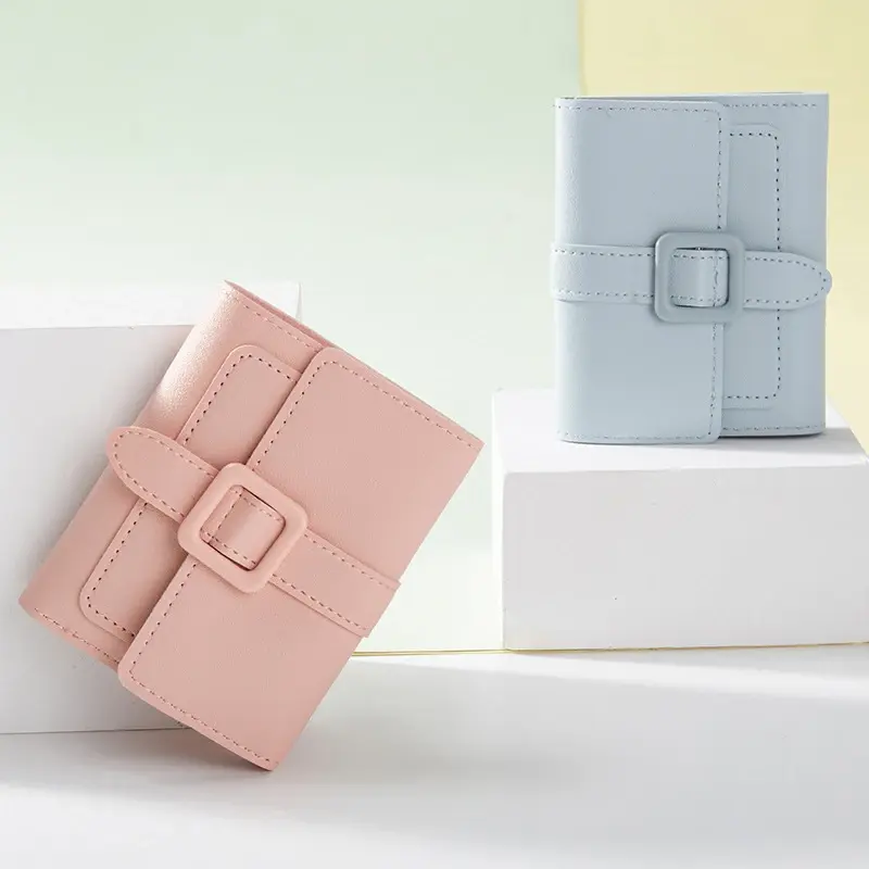 Women Small Wallets PU Leather Card Holder Mini Cute Candy Color Coin Purse Ladies Solid Purses