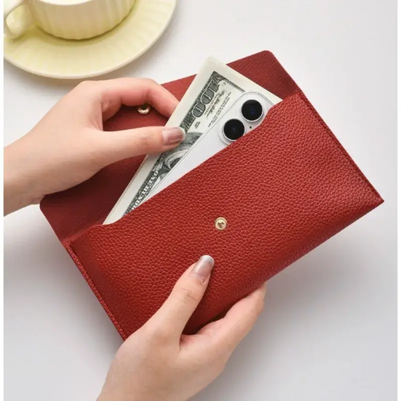 Portable Women's Long Wallet with Hand Strap, Phone Organizer & Multi-Card Holder, Solid Color Fashion Bag for Daily Travel