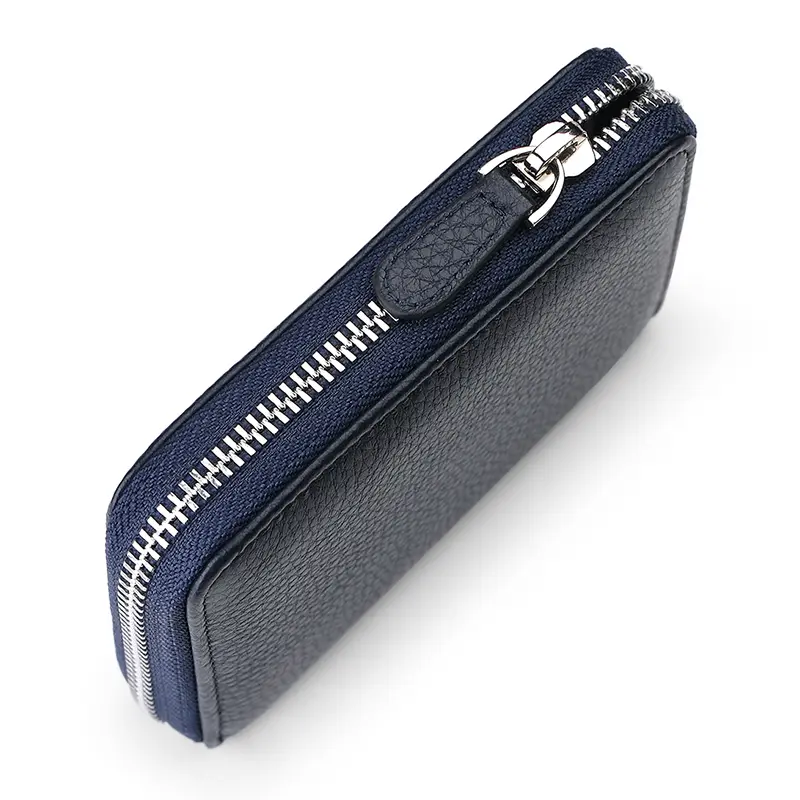 Leather Vertical Women's purse casual zipper short card holder multi functional men's portable zero wallet
