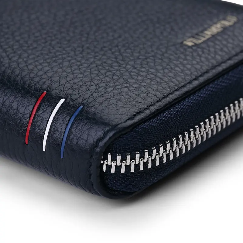 Leather Vertical Women's purse casual zipper short card holder multi functional men's portable zero wallet