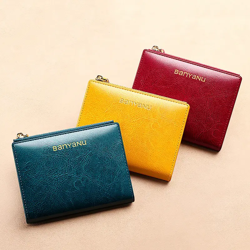 2025 New Fashion Mini Wallet Women Luxury Genuine Leather Wallets Coin Bag Hasp Short Wallet Small Woman Purse RFID Clutch Bag