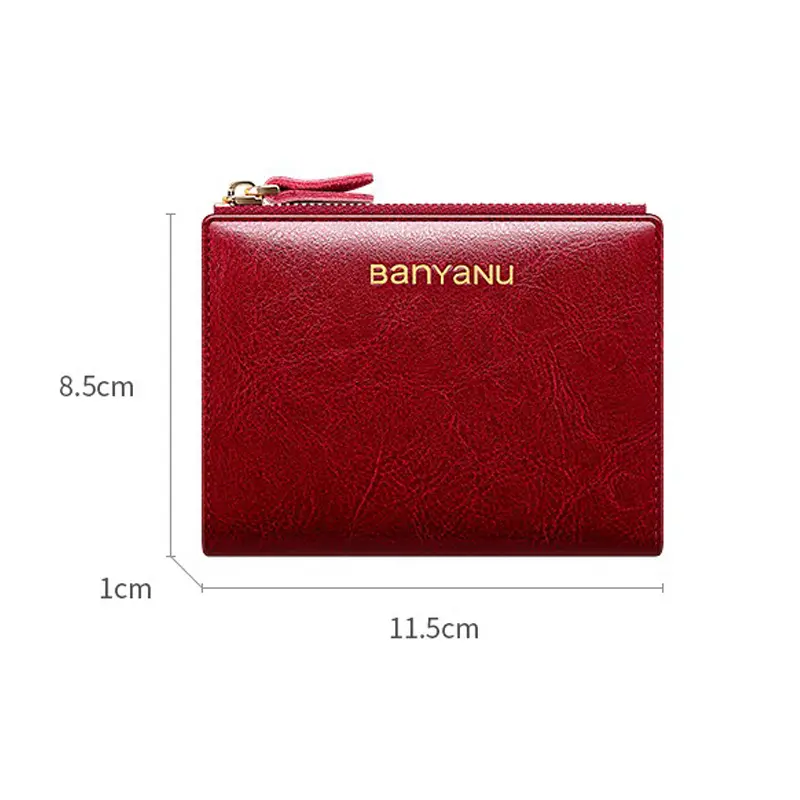 2025 New Fashion Mini Wallet Women Luxury Genuine Leather Wallets Coin Bag Hasp Short Wallet Small Woman Purse RFID Clutch Bag
