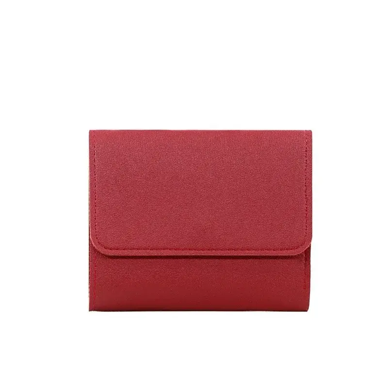Three Fold Short Clip Wallet Girl Credit Card Holder for PU Leather Coin Purse Female Short Purses Fashion Lady Multi-card Bag
