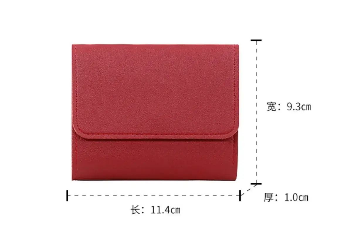 Three Fold Short Clip Wallet Girl Credit Card Holder for PU Leather Coin Purse Female Short Purses Fashion Lady Multi-card Bag