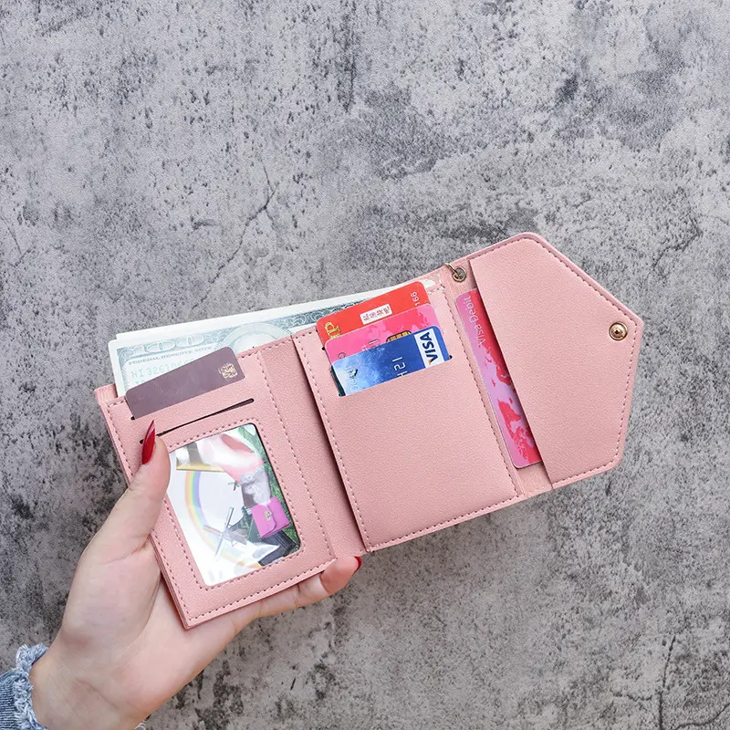 Fashion Womens Wallet Cute Student Tassel Pendant Short Wallet Trend Small Fashion Purse Coin Purse Ladies Card Bag