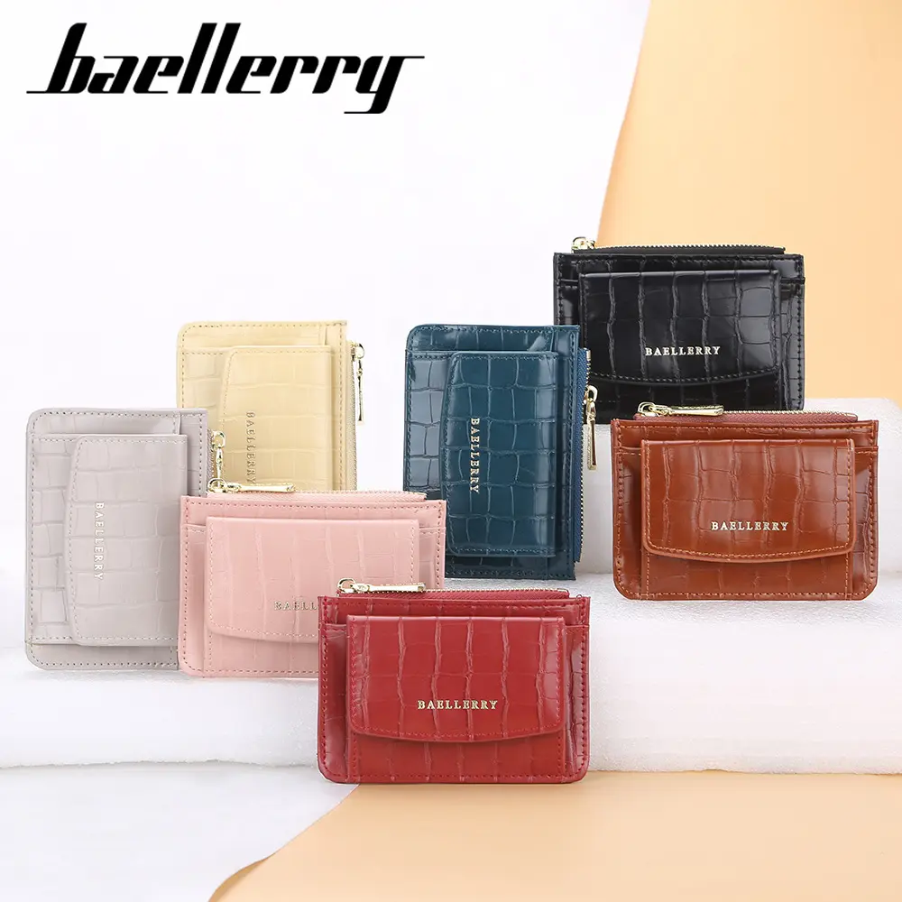 2022 Mini Women Wallets Crocodile Pattern 5 Card Holders Zipper Small Fashion Wallets Quality Female Purse Card Holder Wallet