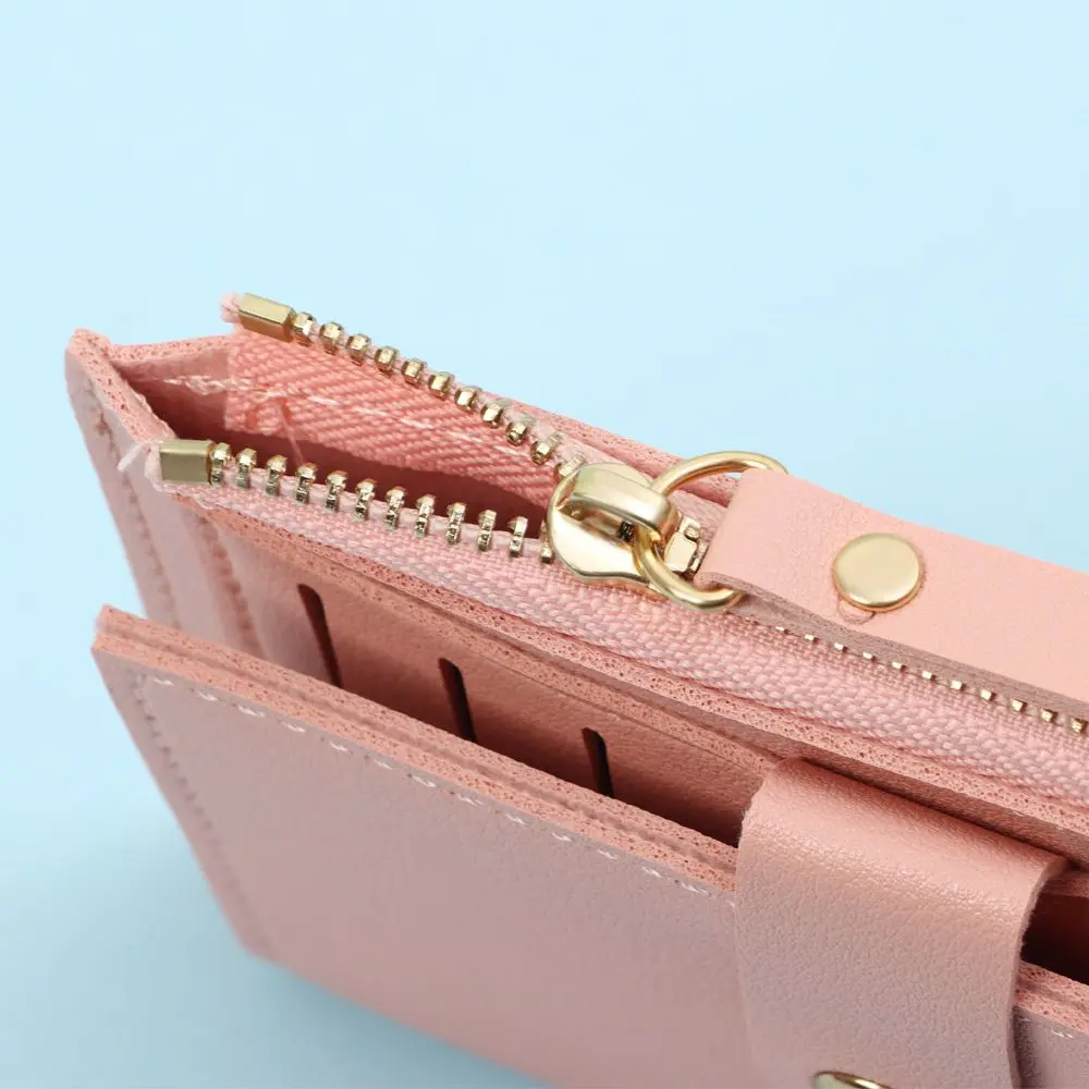 Hot Sale Fashion Mini Coin Purse Women Cute PU Leather Small Money Wallet Solid Color Zipper Credit Card Holder Handbag