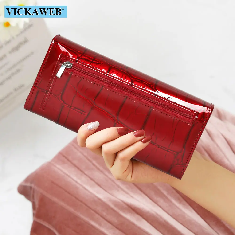 Free Gift Genuine Leather Women Wallet Magnetic Hasp Female Long Purse Ladies Coin Purses Fashion Wallets Women's Money Walet