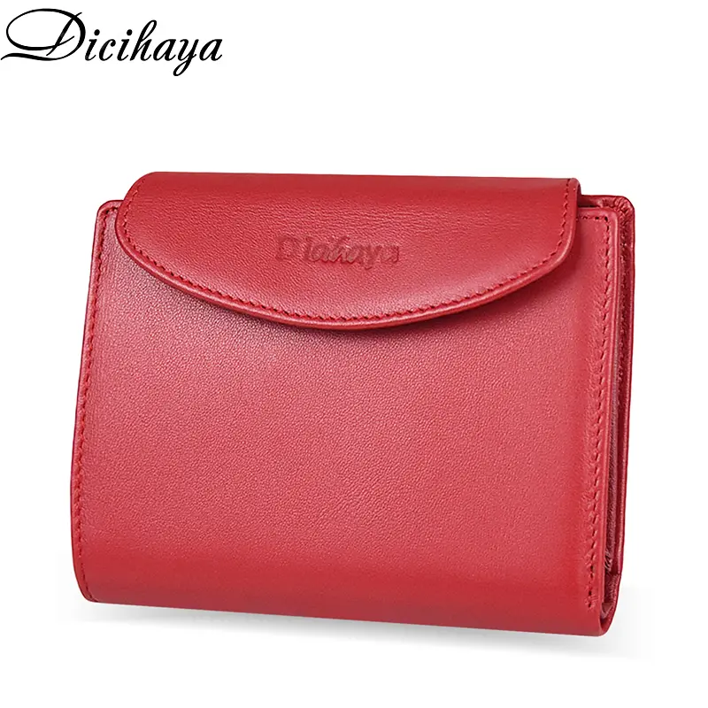 Genuine Leather Women Wallets High Quality Zipper Short Desigh Card Holder Female Tri-Fold Purse Coin Holder Women Wallets