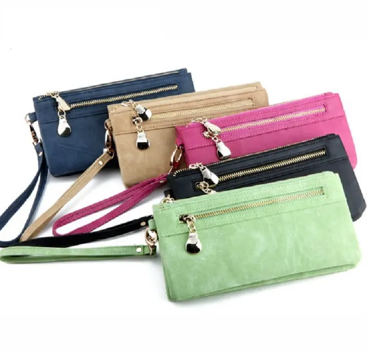 Fashion Women Large Capacity Leather Wallets Lady Long Big Zipper Purse Female Money Bag Phone Clutch Walet Wristlet