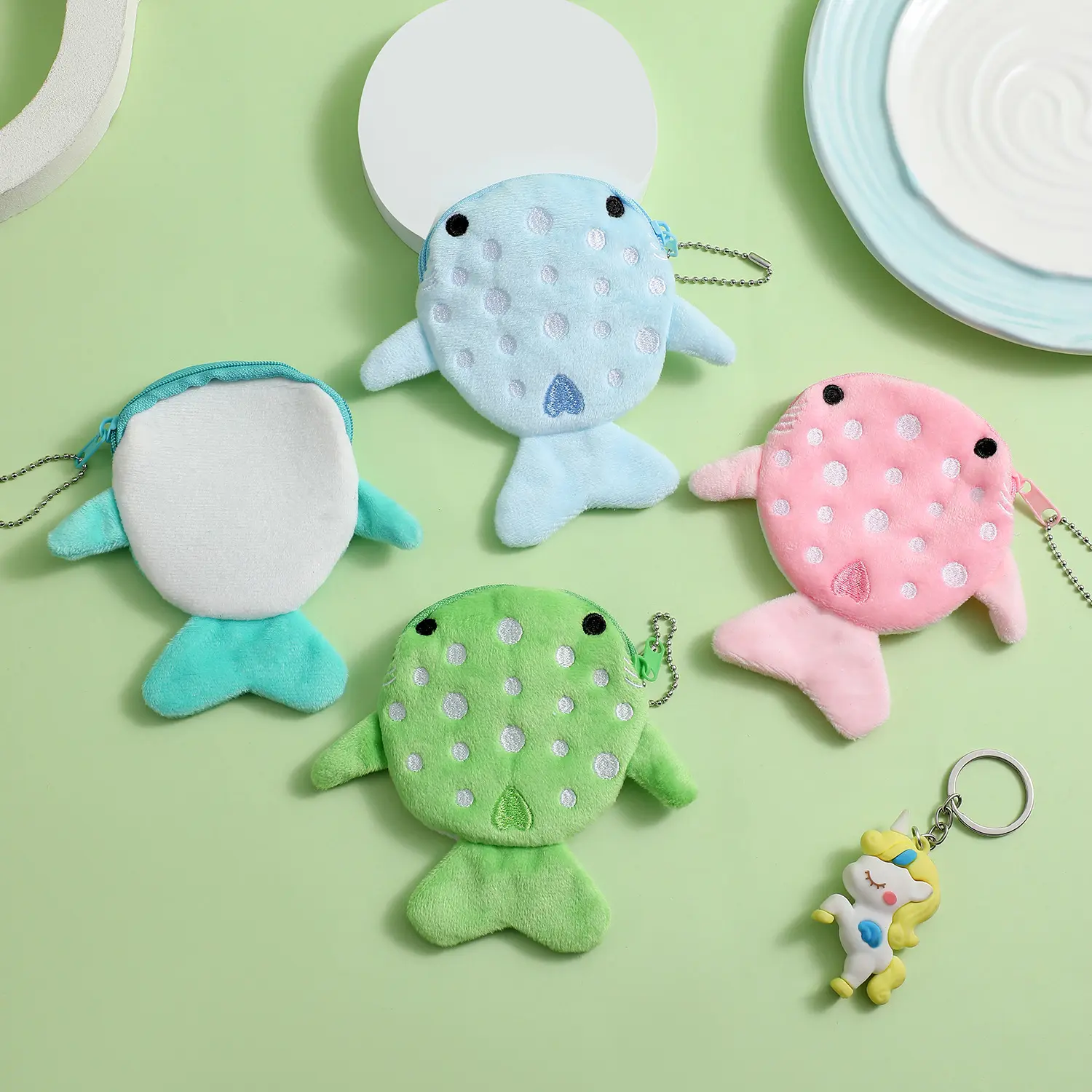Cartoon Cute Whale Shark Coin Purse Kawaii Wallet Portable Plush Coin Bag Key Earphone Coin Organizer Pouch Zipper Bag kids Gift