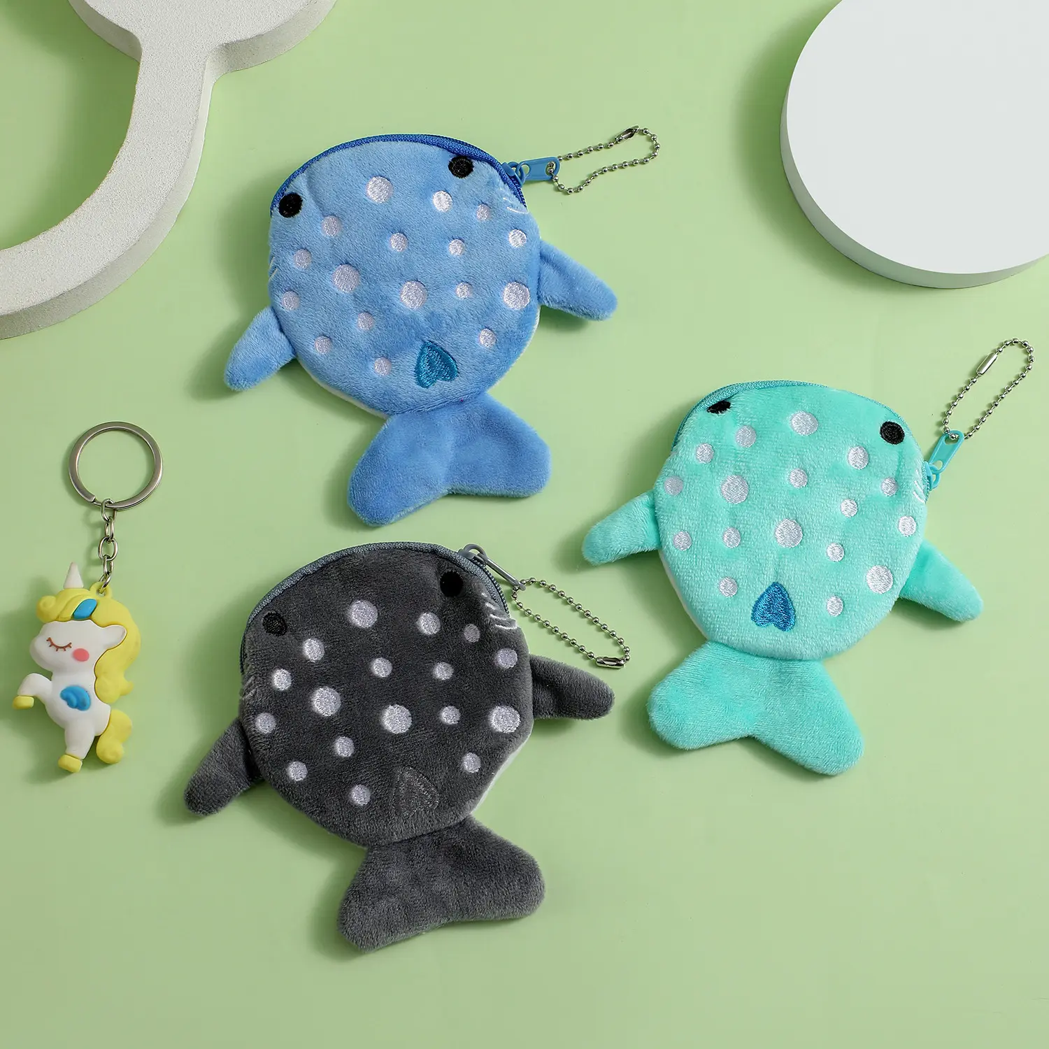 Cartoon Cute Whale Shark Coin Purse Kawaii Wallet Portable Plush Coin Bag Key Earphone Coin Organizer Pouch Zipper Bag kids Gift