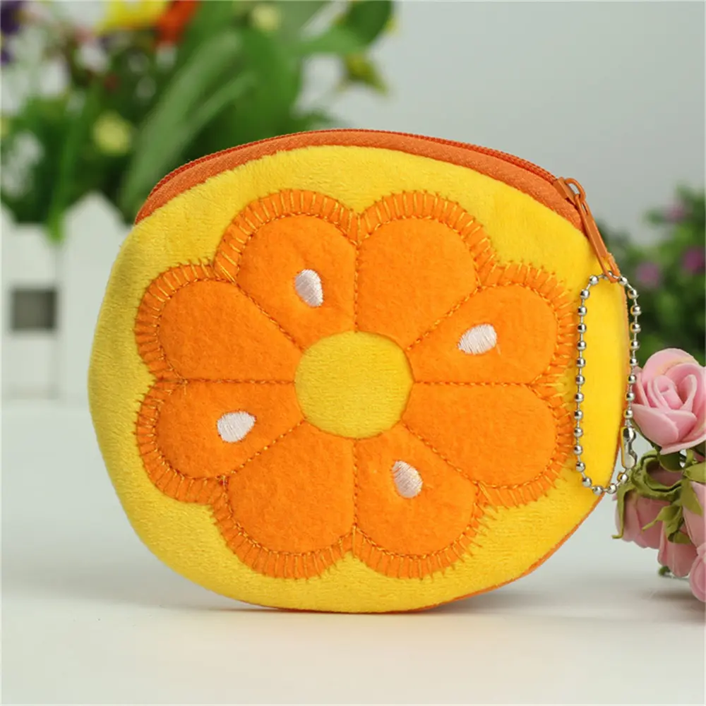 Women Kids Cute Watermelon Coin Purse Lovely Plush Zipper Coin Wallet Purse Key Bag Fruit Wallet Students Pen Pencil Case Bag