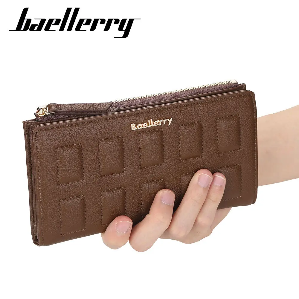 Baellerry Multi-Function Phone Clutch Gift - 2025 Women's PU Wallet with Wrist Strap, Easy-Swipe Phone Compartment (No RFID)
