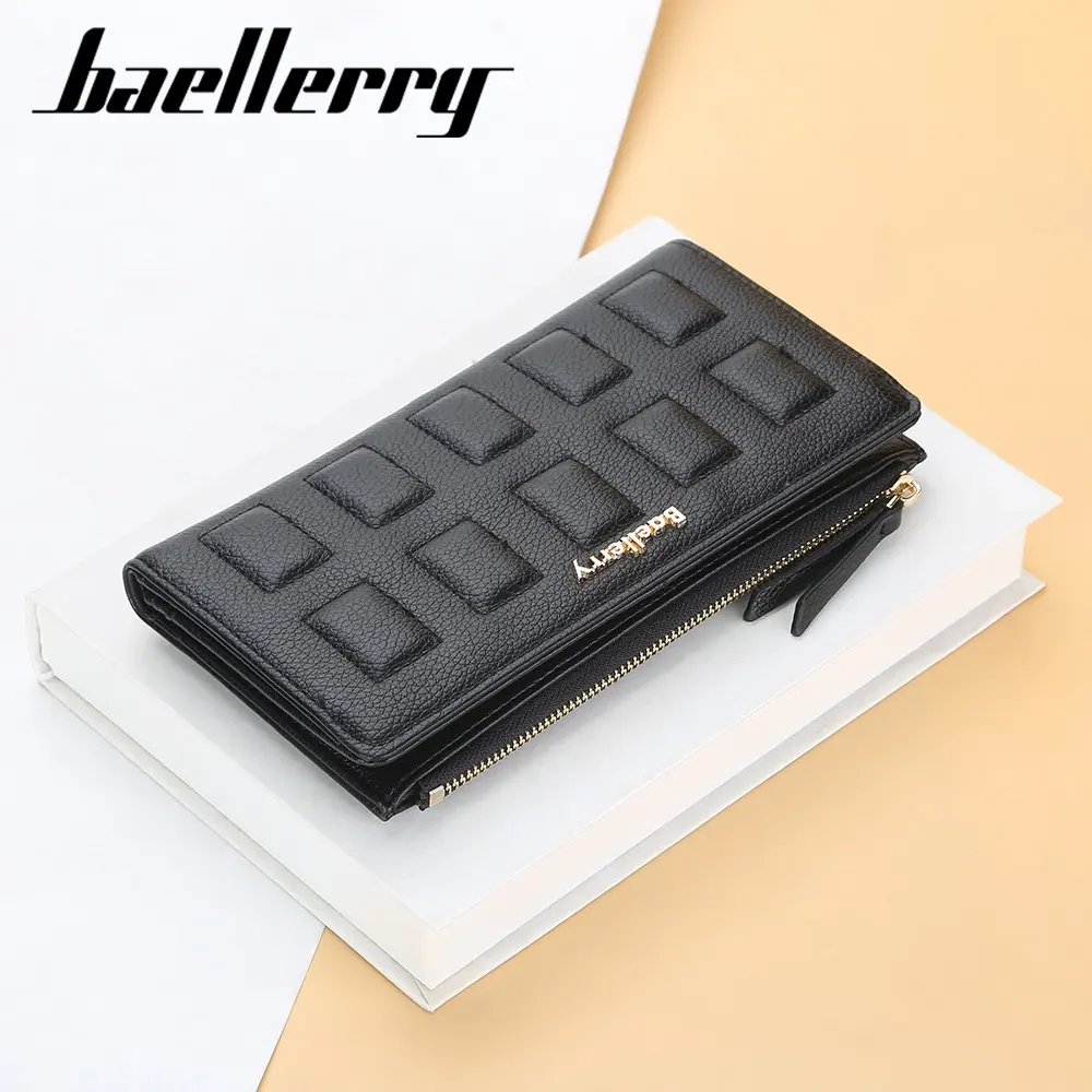 Baellerry Multi-Function Phone Clutch Gift - 2025 Women's PU Wallet with Wrist Strap, Easy-Swipe Phone Compartment (No RFID)