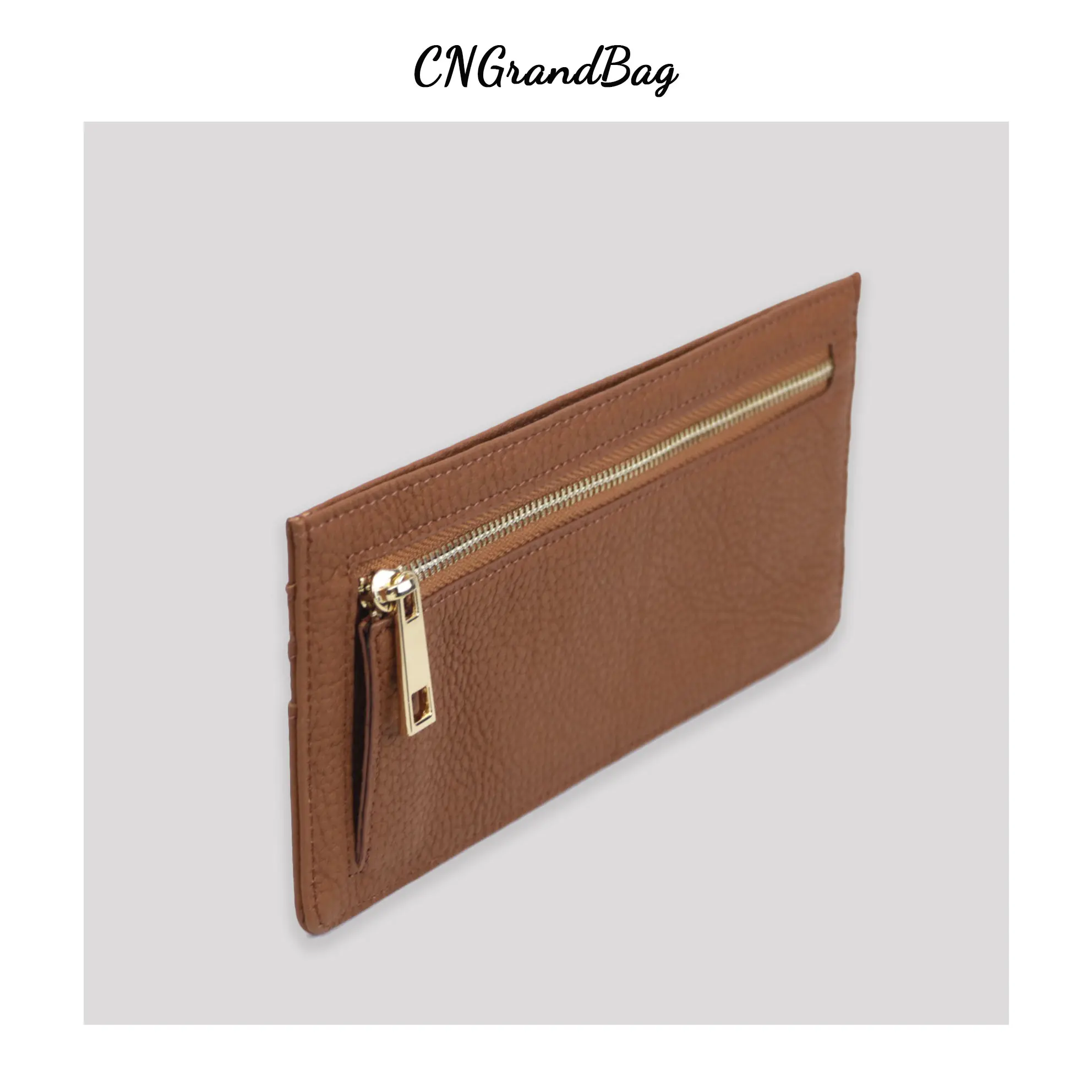 Customized Letters Pebble Pattern Cow Leather Women's Ultra-Thin Long Wallet Zipper Coin Purse  Pouch Women Credit Card holder