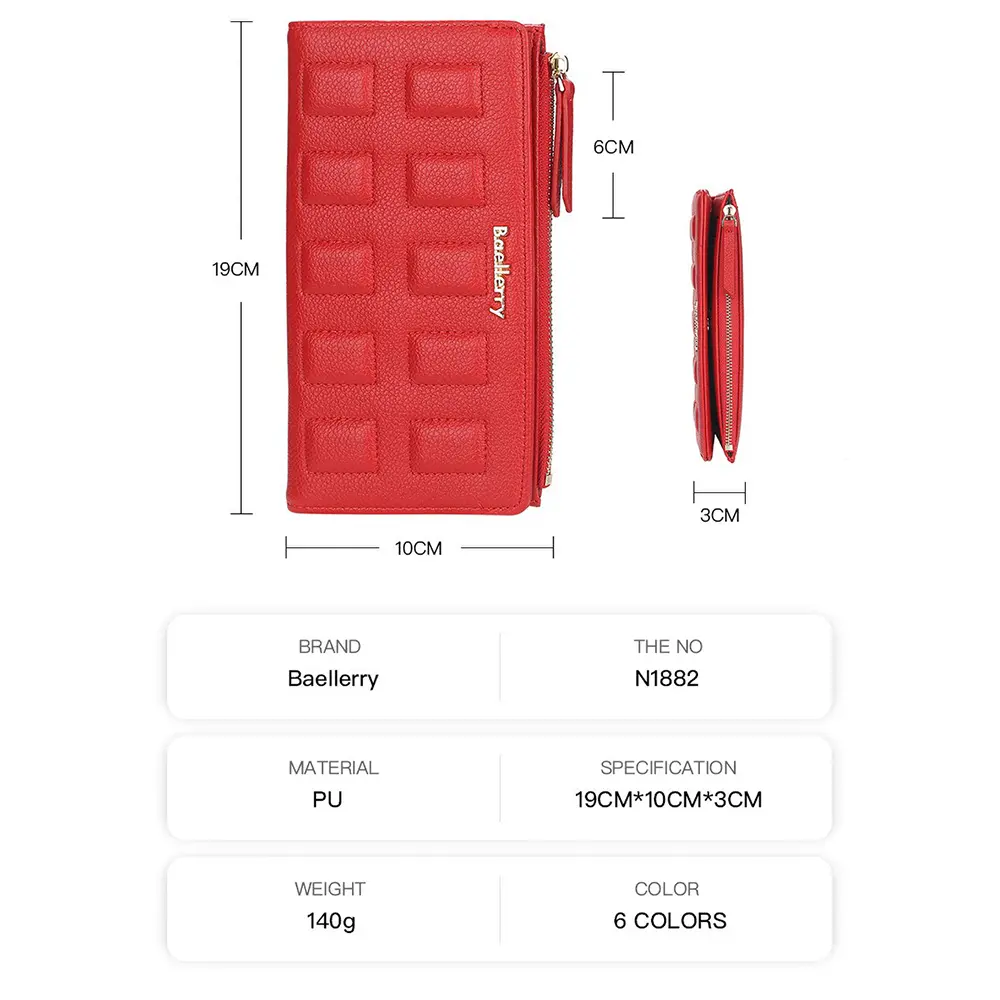 Baellerry Multi-Function Phone Clutch Gift - 2025 Women's PU Wallet with Wrist Strap, Easy-Swipe Phone Compartment (No RFID)