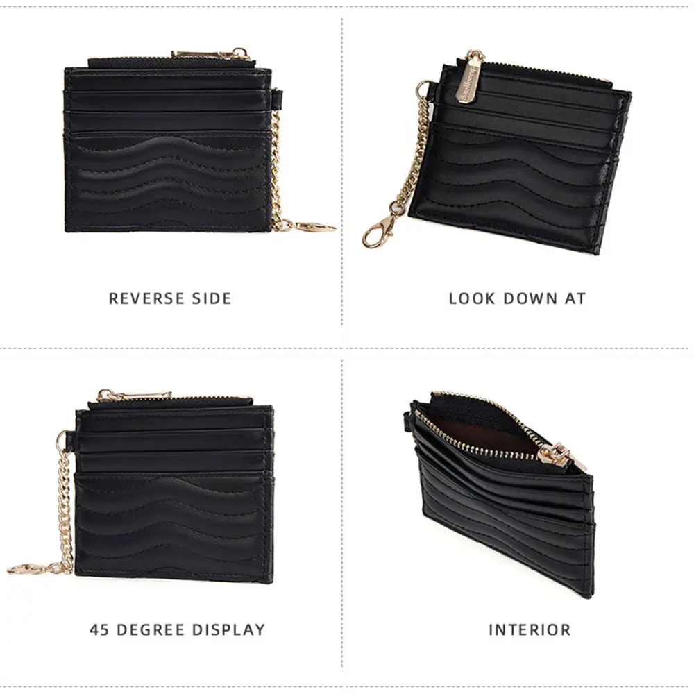 Baellerry High Quality Women Card Wallets New Short Card Holder Female Purses Zipper Coin Pocket Simple Slim Women's Money Clips