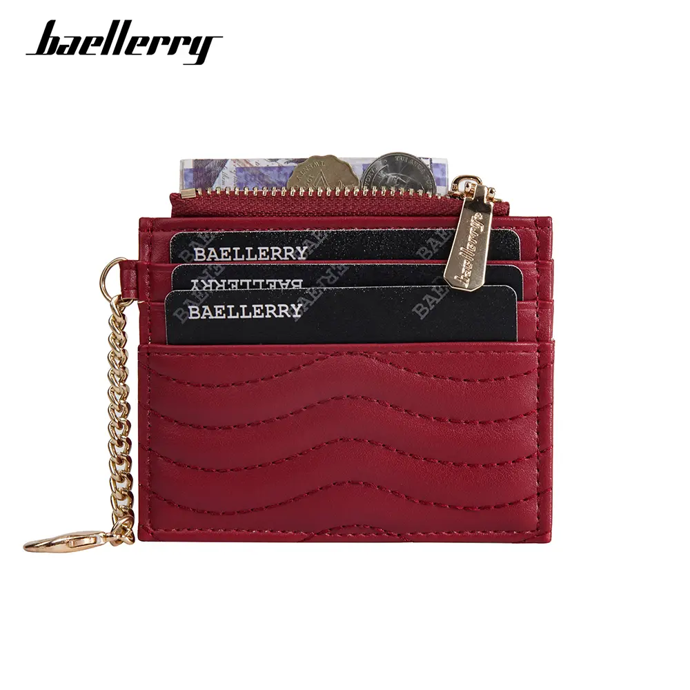 Baellerry High Quality Women Card Wallets New Short Card Holder Female Purses Zipper Coin Pocket Simple Slim Women's Money Clips