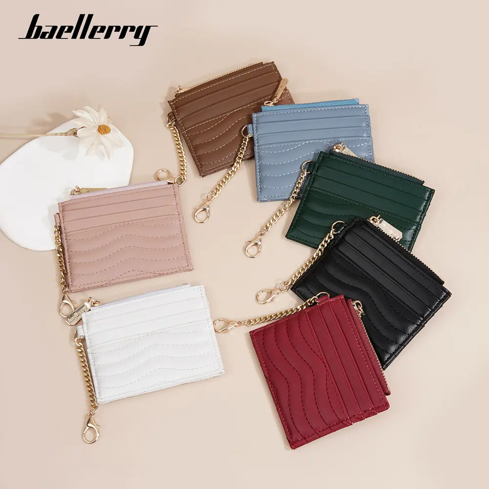 Baellerry High Quality Women Card Wallets New Short Card Holder Female Purses Zipper Coin Pocket Simple Slim Women's Money Clips