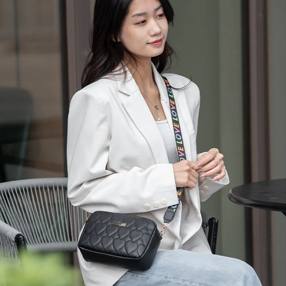 Women's Lattice Embroidery Crossbody Bag Retro Solid Color Small Messenger Bag Shoulder Bags Phone Pouch Zipper Female Handbag