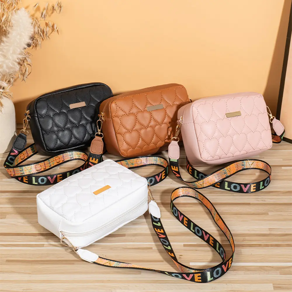 Women's Lattice Embroidery Crossbody Bag Retro Solid Color Small Messenger Bag Shoulder Bags Phone Pouch Zipper Female Handbag
