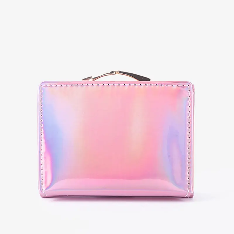 Women's	Wallets Fashion Rainbow Credit Card Holder Purses with Coin Pocket for Women Portable Short PU Leather Cute Wallet