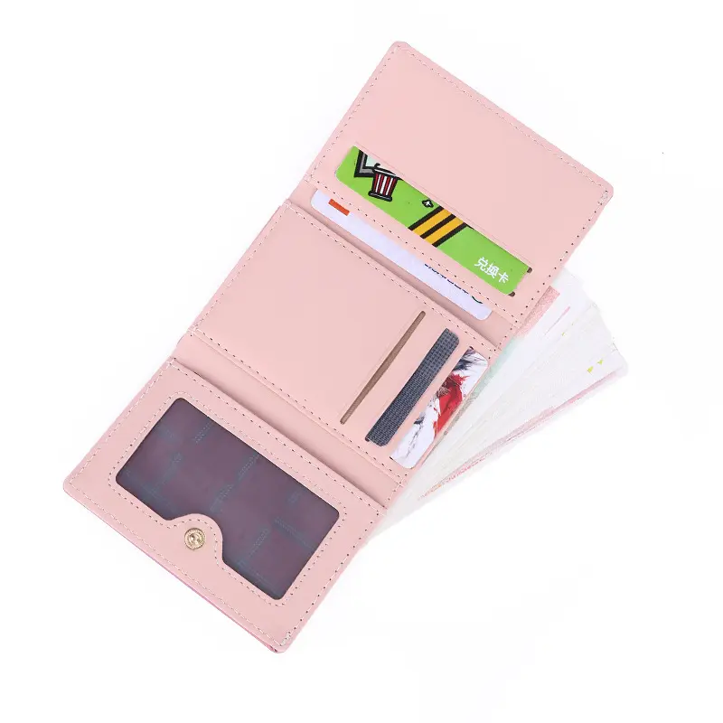 Women's	Wallets Fashion Rainbow Credit Card Holder Purses with Coin Pocket for Women Portable Short PU Leather Cute Wallet