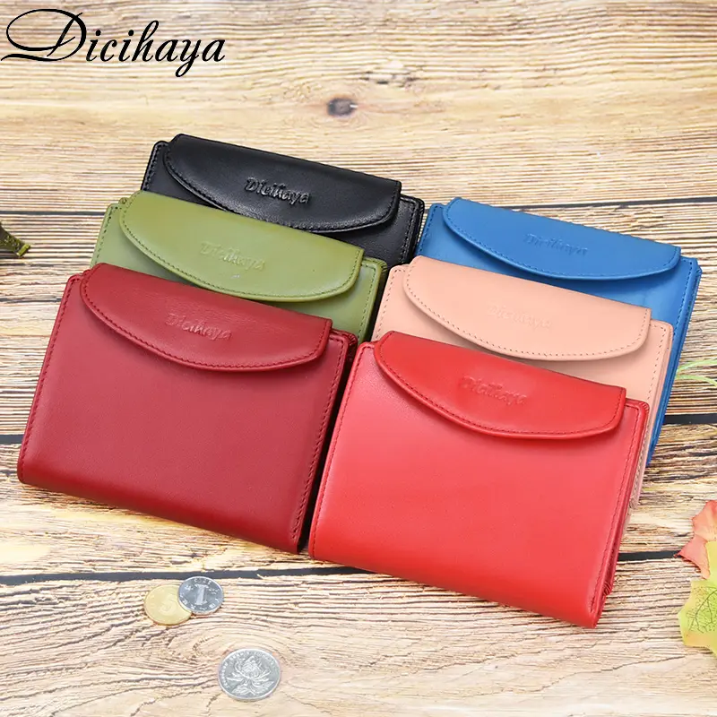 Genuine Leather Women Wallet Coin Purse For Girls Female Small Portomonee Lady Purse Money Bag Card Holder for Women Mini Clutch