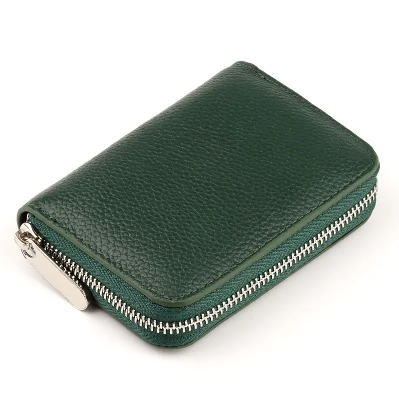 Free Custom Letters Genuine Japanese style Top Layer Cowhide Men's Short Zipper Wallet Women's Coin Purse
