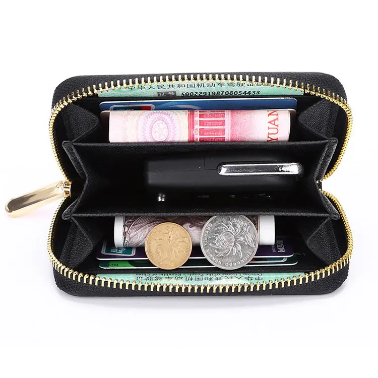 New Arrivals Free Custom Initial Letters Genuine Saffiano Leather Wallet Zipper Luxury Men Women Short Purse Bifold T Coin Purse