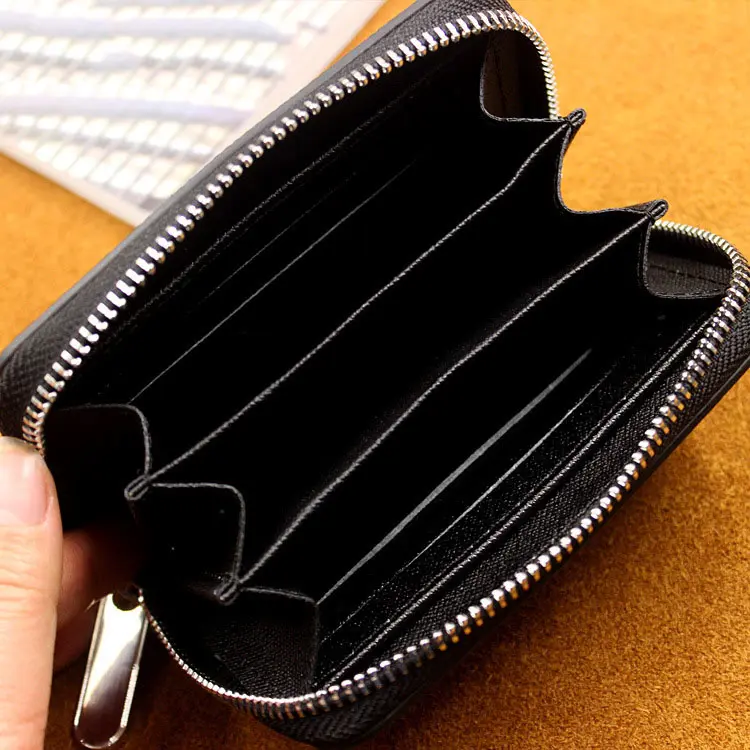 New Arrivals Free Custom Initial Letters Genuine Saffiano Leather Wallet Zipper Luxury Men Women Short Purse Bifold T Coin Purse