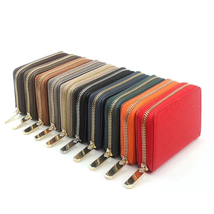 New Arrivals Free Custom Initial Letters Genuine Saffiano Leather Wallet Zipper Luxury Men Women Short Purse Bifold T Coin Purse
