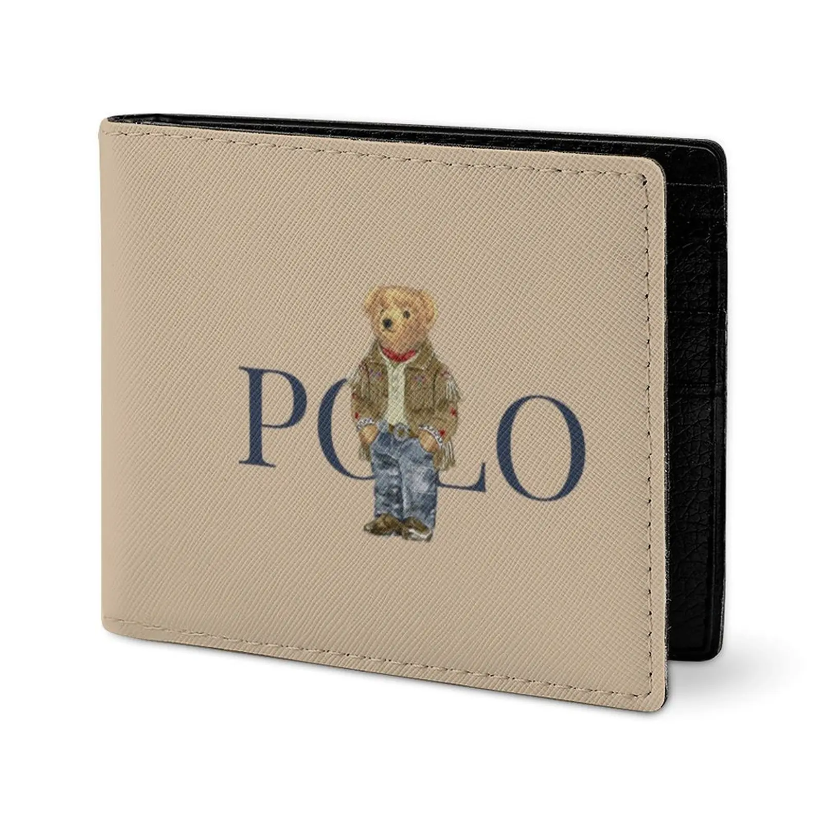 Kawaii Bears Wallet Classic Polo Printed Wallet Unisex Teens Hippie Cartoon Folding Wallet Suitable for Adults and Children