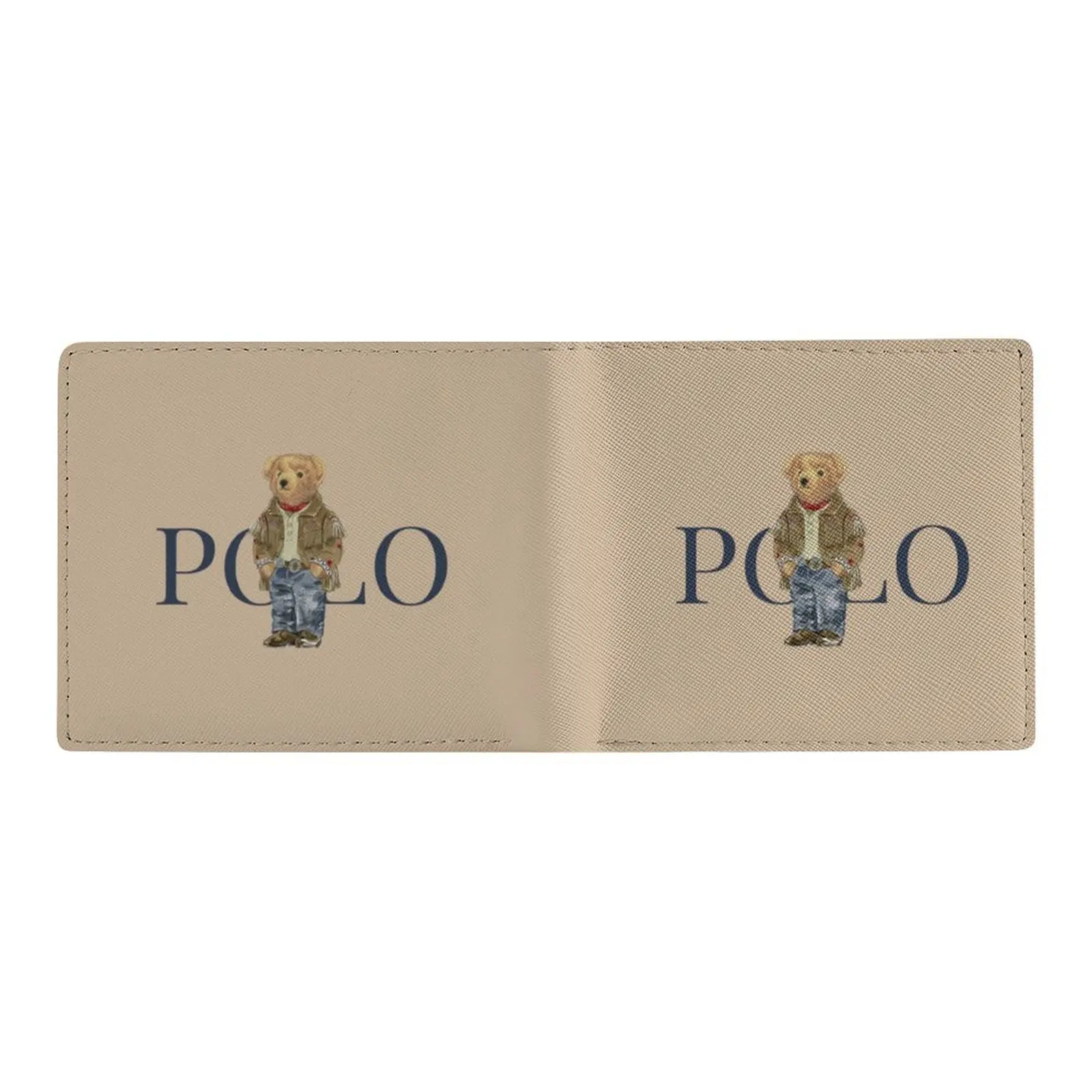 Kawaii Bears Wallet Classic Polo Printed Wallet Unisex Teens Hippie Cartoon Folding Wallet Suitable for Adults and Children