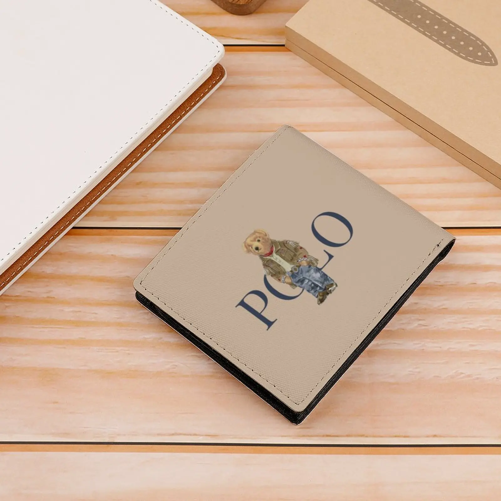 Kawaii Bears Wallet Classic Polo Printed Wallet Unisex Teens Hippie Cartoon Folding Wallet Suitable for Adults and Children