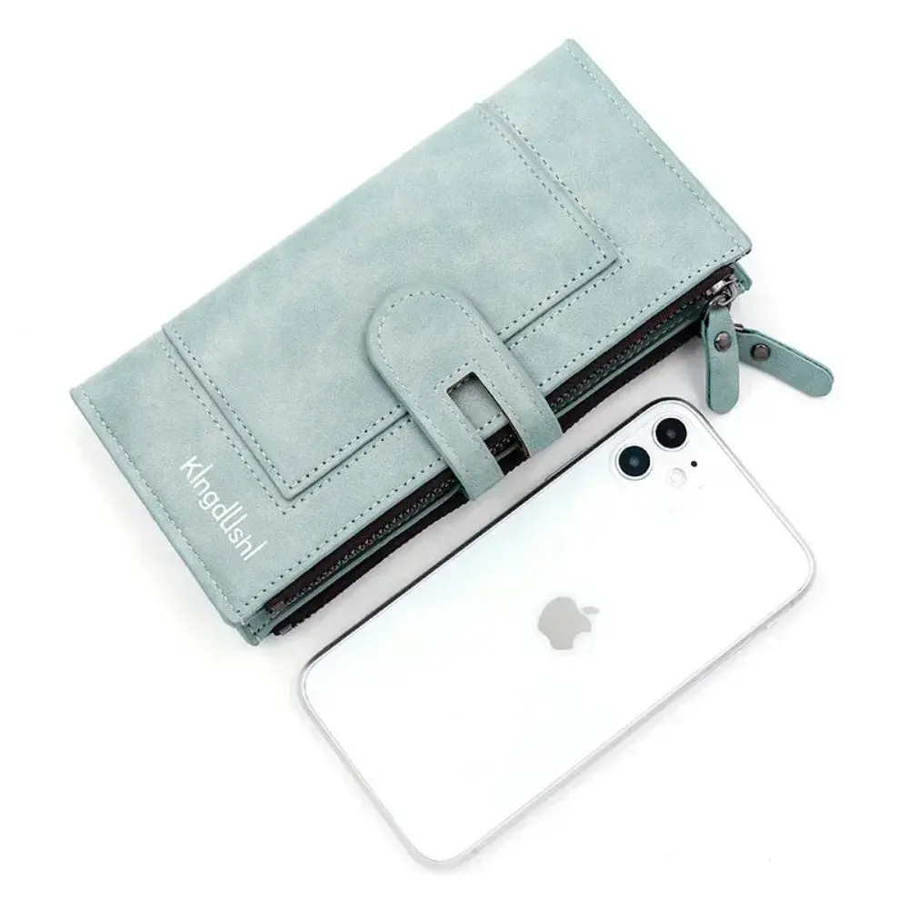 New Vintage Women's Long Wallet European and American Fashion Mobile Phone Bag PU Pido Card Clutch Coin Purse